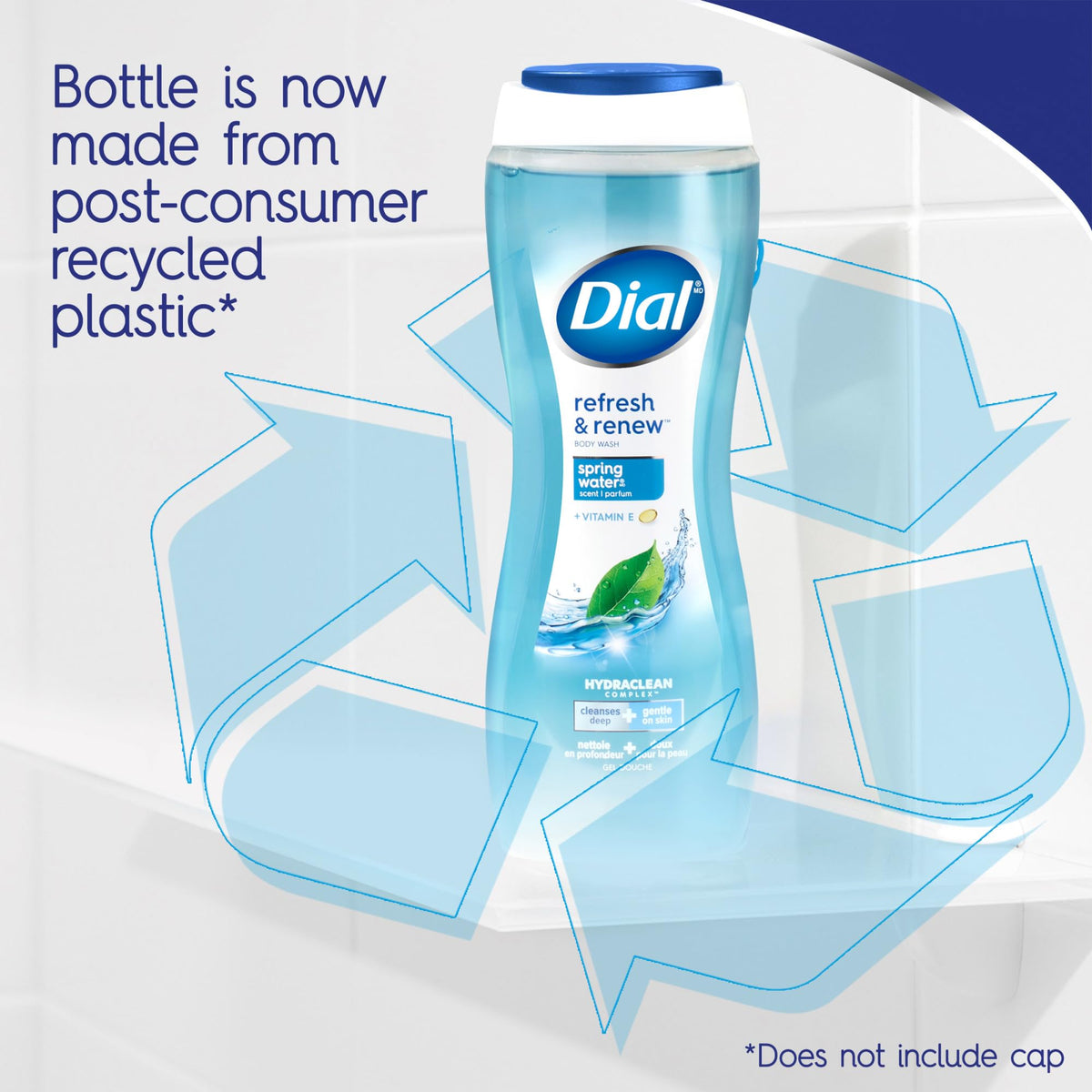 Dial Refresh & Renew Body Wash Spring Water in shower setting