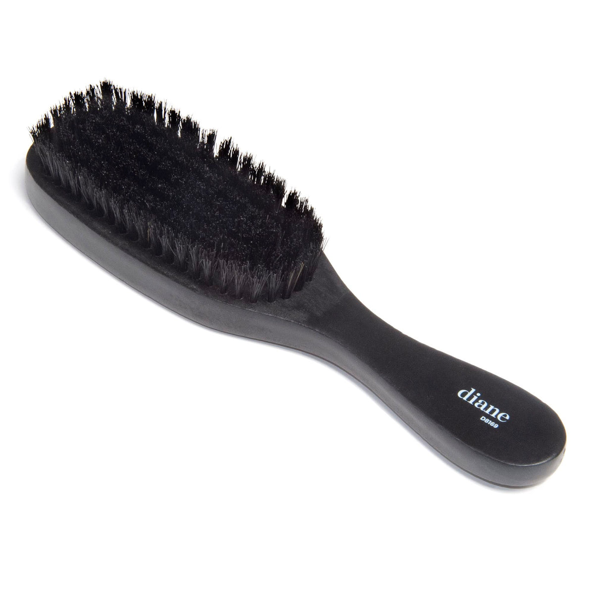 Diane 7-Row Boar Bristle Wave Brush front view with wooden handle