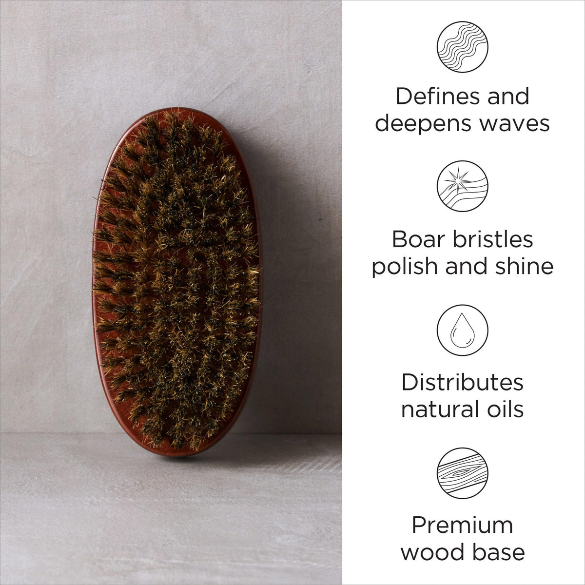 Diane Boar Bristle Wave Hair Brush side view