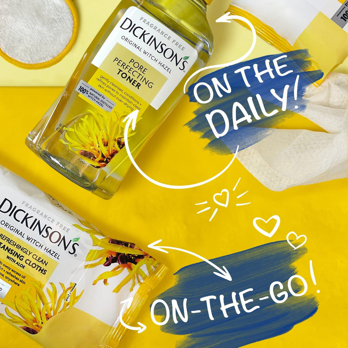 Dickinson's Cleansing Cloths with Aloe on a bathroom counter