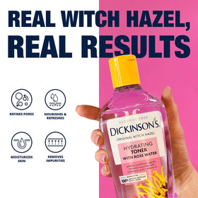 Dickinson's Witch Hazel Hydrating Toner with Rosewater bottle side view