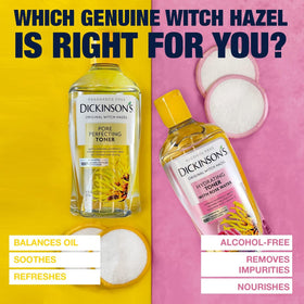 Dickinson's Witch Hazel Toner bottle with cap open