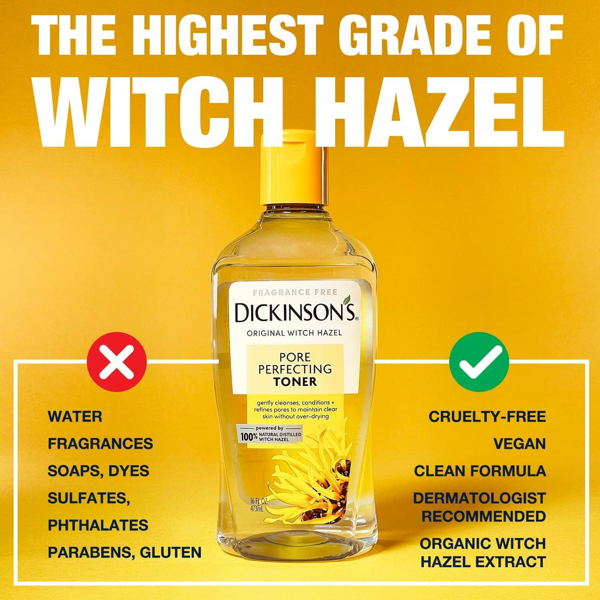 Dickinson's Witch Hazel Toner in a bathroom setting