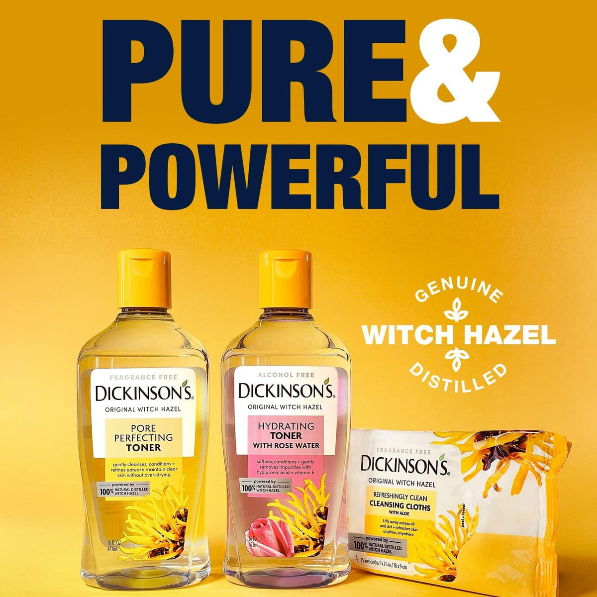 Dickinson's Witch Hazel Toner packaging details