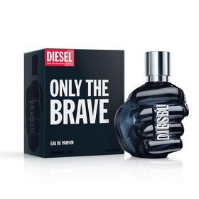 Diesel Only The Brave Eau de Parfum bottle on a wooden surface