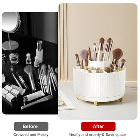 Diesisa Makeup Brush Holder with lipsticks and nail polish
