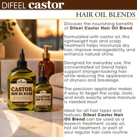 Difeel Castor Hair Oil Blend application on hair