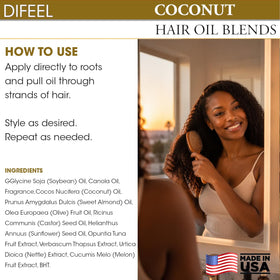 Difeel Coconut Hair Oil Blend 7.1 Ounce ingredients list