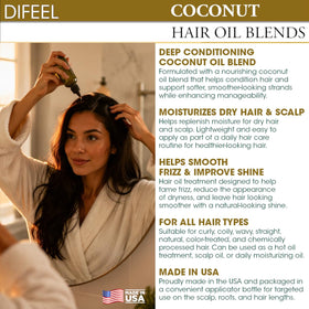 Difeel Coconut Hair Oil Blend 7.1 Ounce packaging details