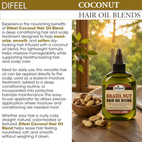 Difeel Coconut Hair Oil Blend 7.1 Ounce with applicator