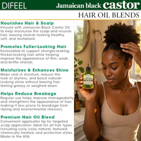 Difeel Jamaican Black Castor Hair Oil Blend with natural background