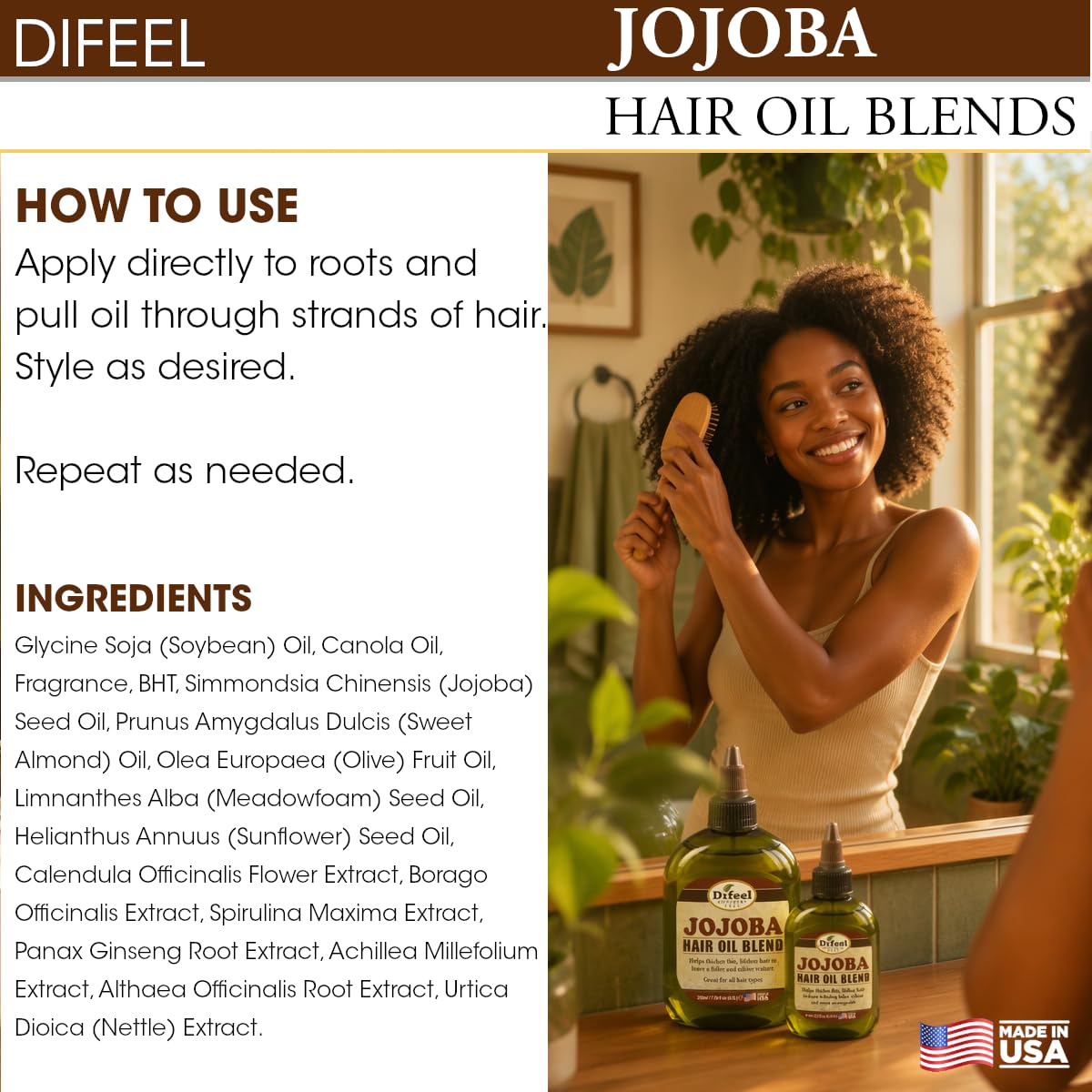 Difeel Jojoba Oil Hair Oil Blend travel size comparison