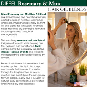 Difeel Rosemary Mint Hair Oil Blend 7.1oz with packaging