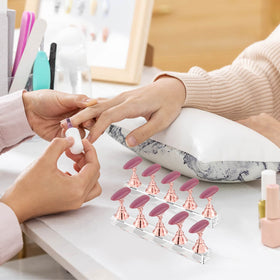 Difenni Nail Stand displayed with nail art designs