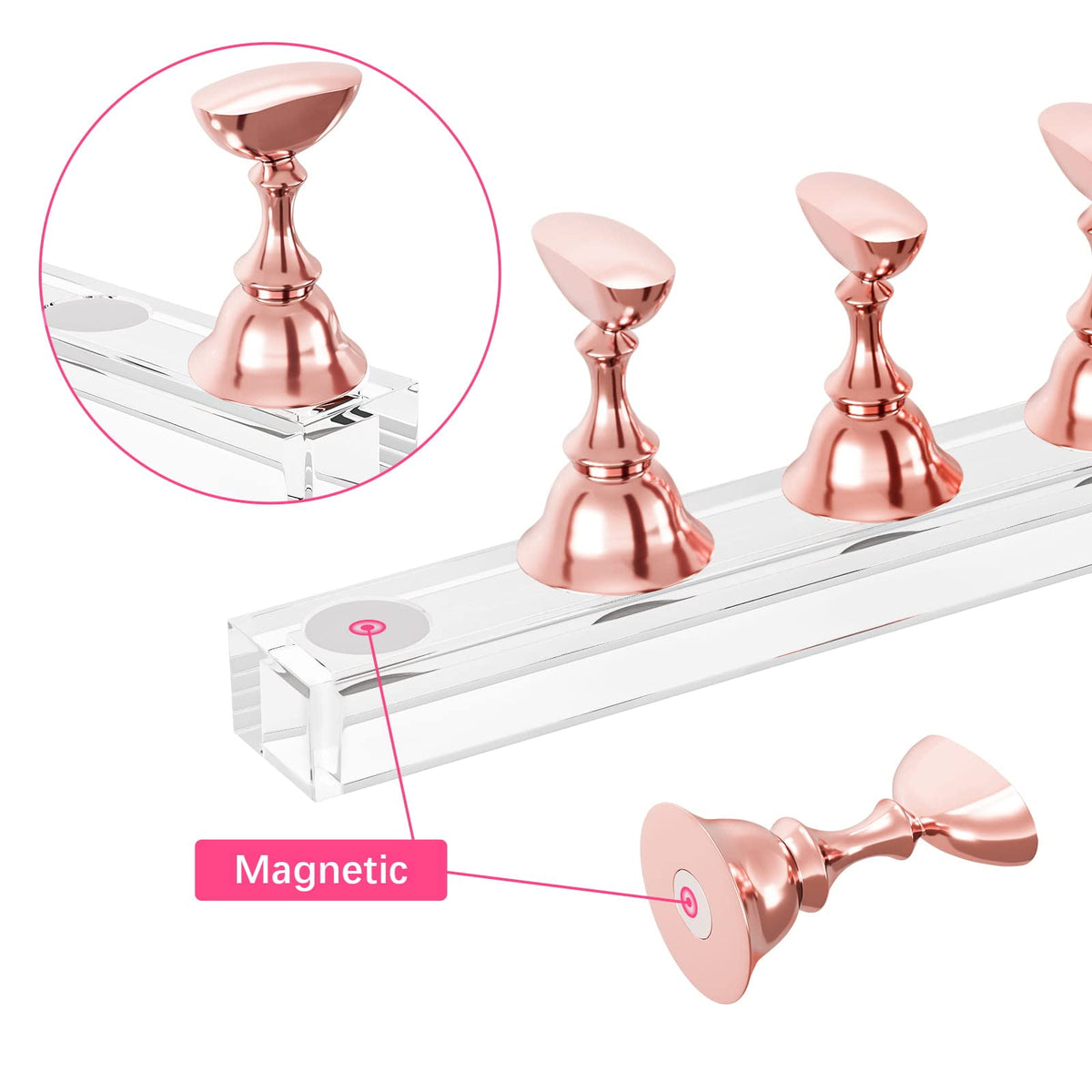 Difenni Nail Stand showing magnetic design and adhesive putty