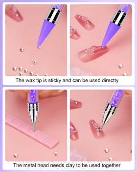 Difenni rhinestone applicator with decorative rhinestones