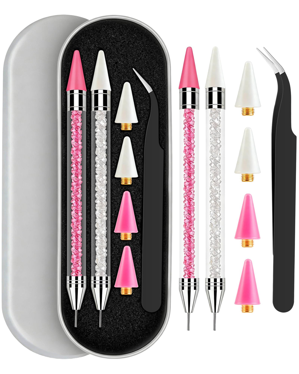 Difenni Rhinestone Picker Tool Set with metal box