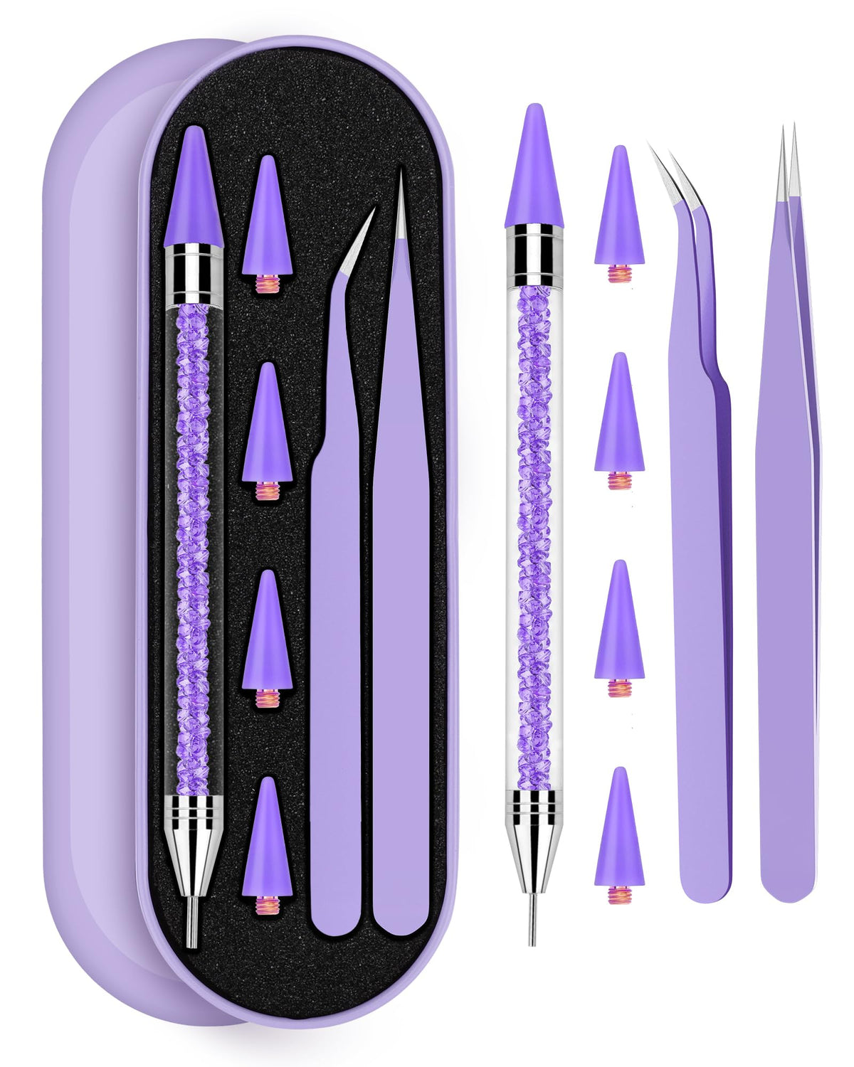 Difenni Rhinestone Picker Tool Set with metal box and applicator
