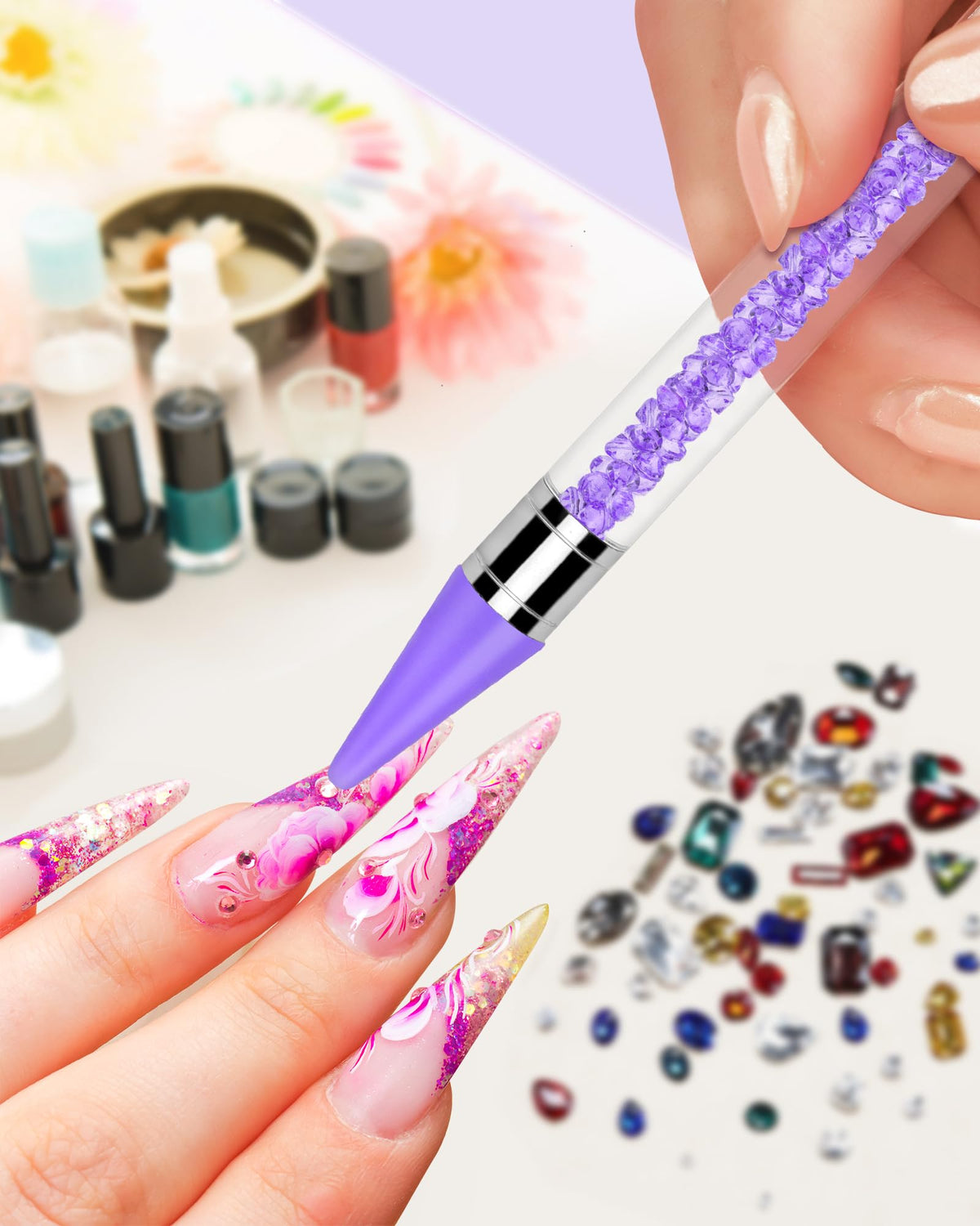 Difenni rhinestone picker tool with double head design