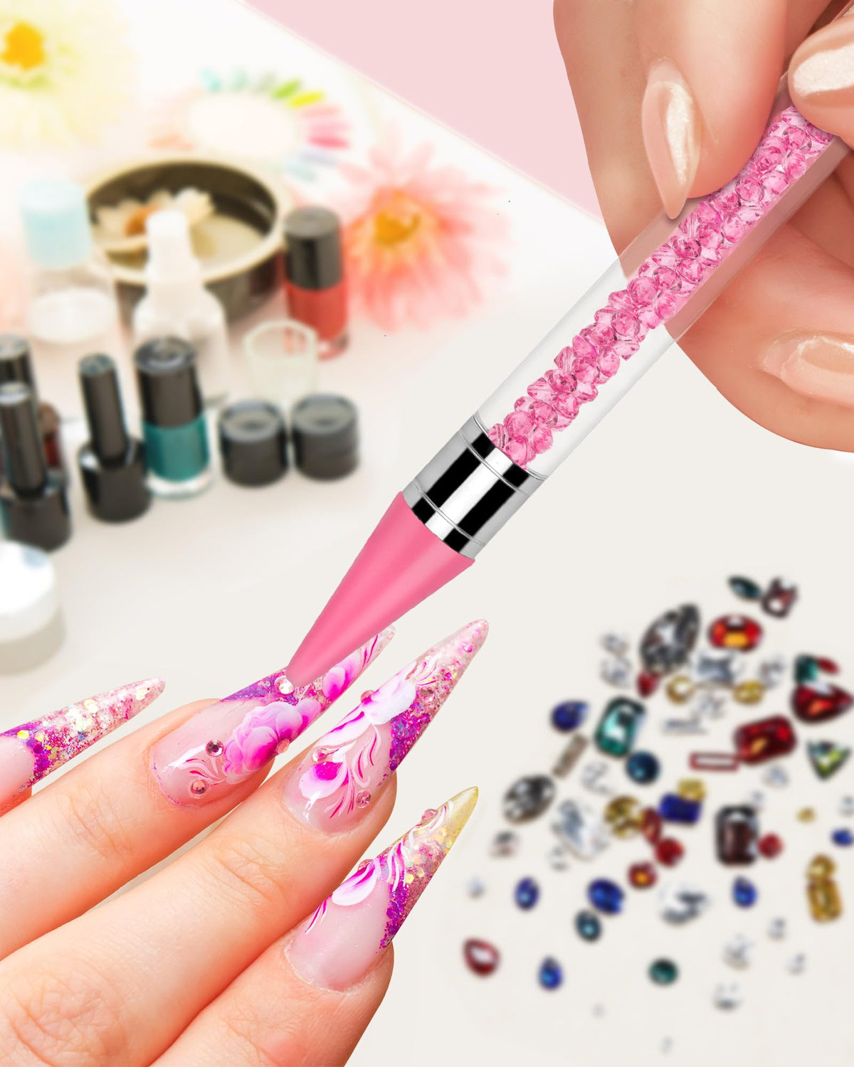 Difenni rhinestone picker tool with double head design