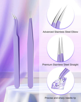 Difenni tweezers and rhinestone applicator in purple box