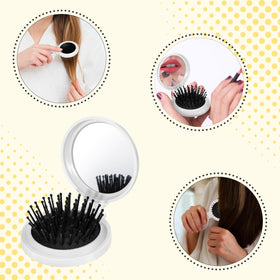 Different angles of Cecnamt baseball mini detangler brushes