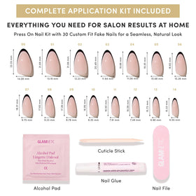 Different angles of Glamnetic Press On Nails with Micro French Tip