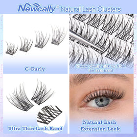 Different angles of Newcally lash clusters
