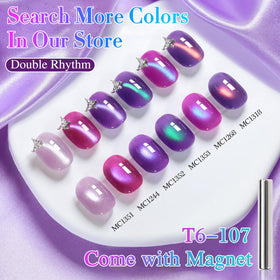 Different base colours with Double Rhythm Cat Eye Gel Polish