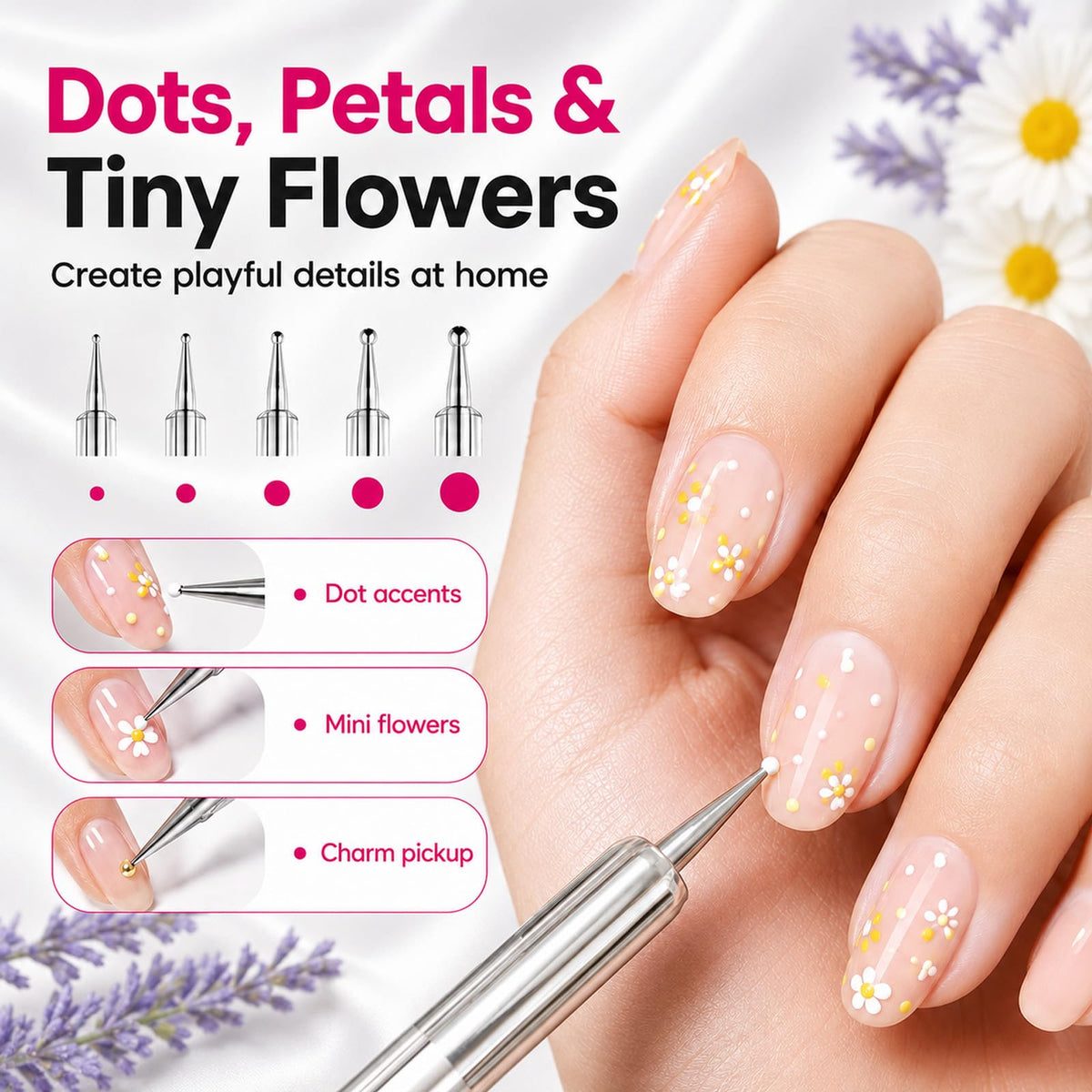 Different brush types included in beetles Nail Art Brushes set