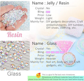 Different craft items embellished with qiipii rhinestones