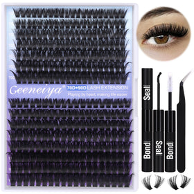 Different lash lengths from Geeneiya kit displayed