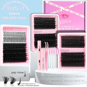 Different lash styles from YIDUO kit displayed