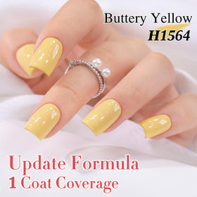Different layers of Earth Yellow Gel Polish effects