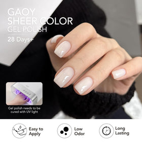Different layers of GAOY gel polish applied on nails