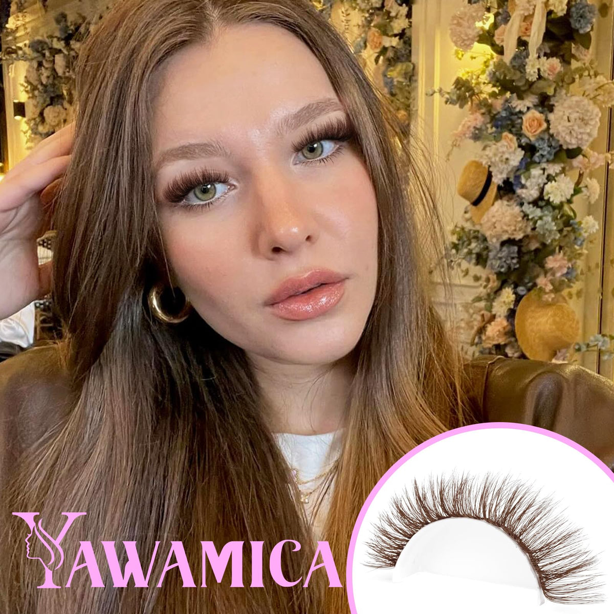Different lengths of brown lash clusters from Yawamica