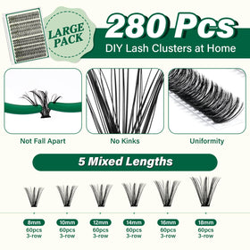 Different lengths of false lashes in the KEYYOU kit