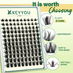 Different lengths of KEYYOU KY09 lash clusters