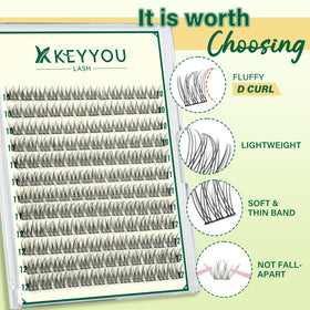 Different lengths of KEYYOU KY10 lash clusters for custom styles