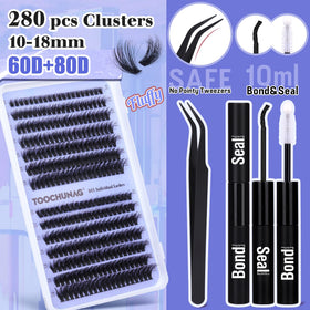 Different lengths of lash clusters from TOOCHUNAG kit