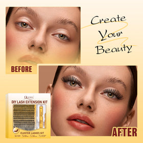 Different lengths of QUEWEL lash clusters in kit