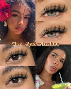 Different lengths of Spider Breeze Lash Clusters displayed