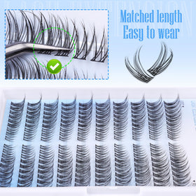 Different lengths of TNFVLONEINS Wispy Cluster Eyelash Extensions