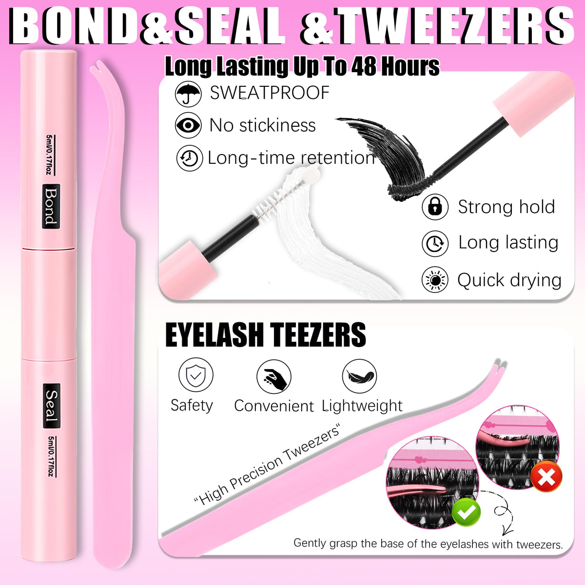 Different lengths of YIDUO lash clusters displayed