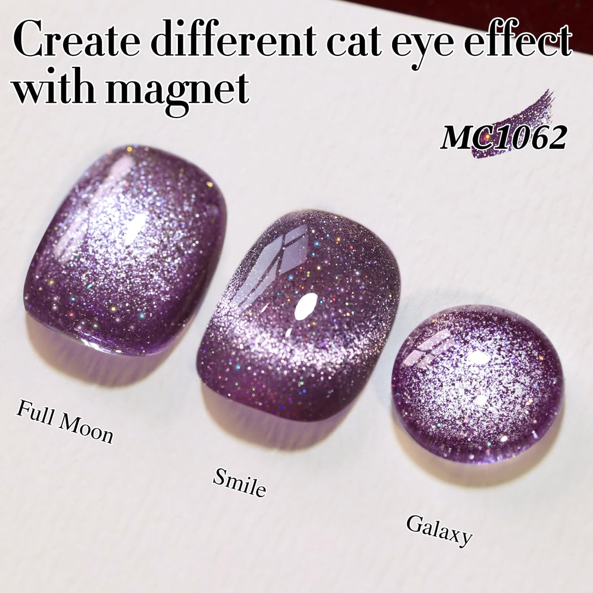Different nail art styles using Cat Eye Gel Polish