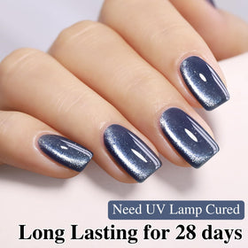 Different nail designs using Double Rhythm Cat Eye Gel Polish