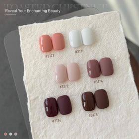 Different shades from GAOY gel nail polish set arranged neatly