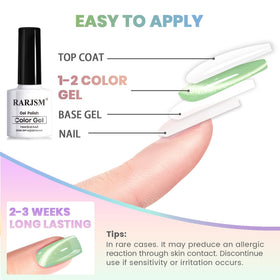 Different shades from RARJSM Green Cat Eye Gel Nail Polish Set