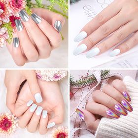 Different shades of Artdone coloured chrome nail powders