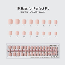 Different shades of BTARTBOXNAILS Bare Press On Nails